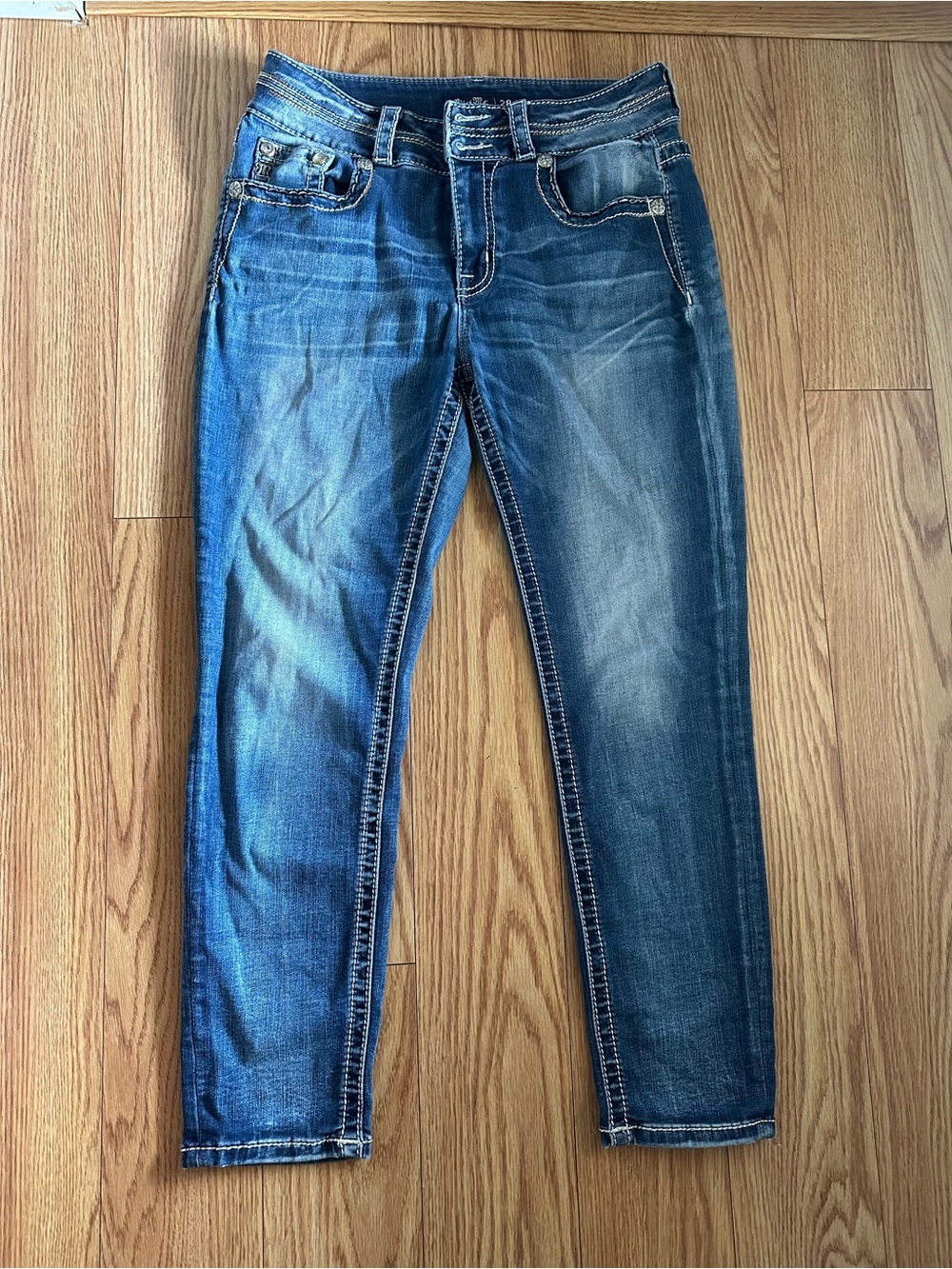 Miss Me Medium Wash Skinny Jeans in Blue